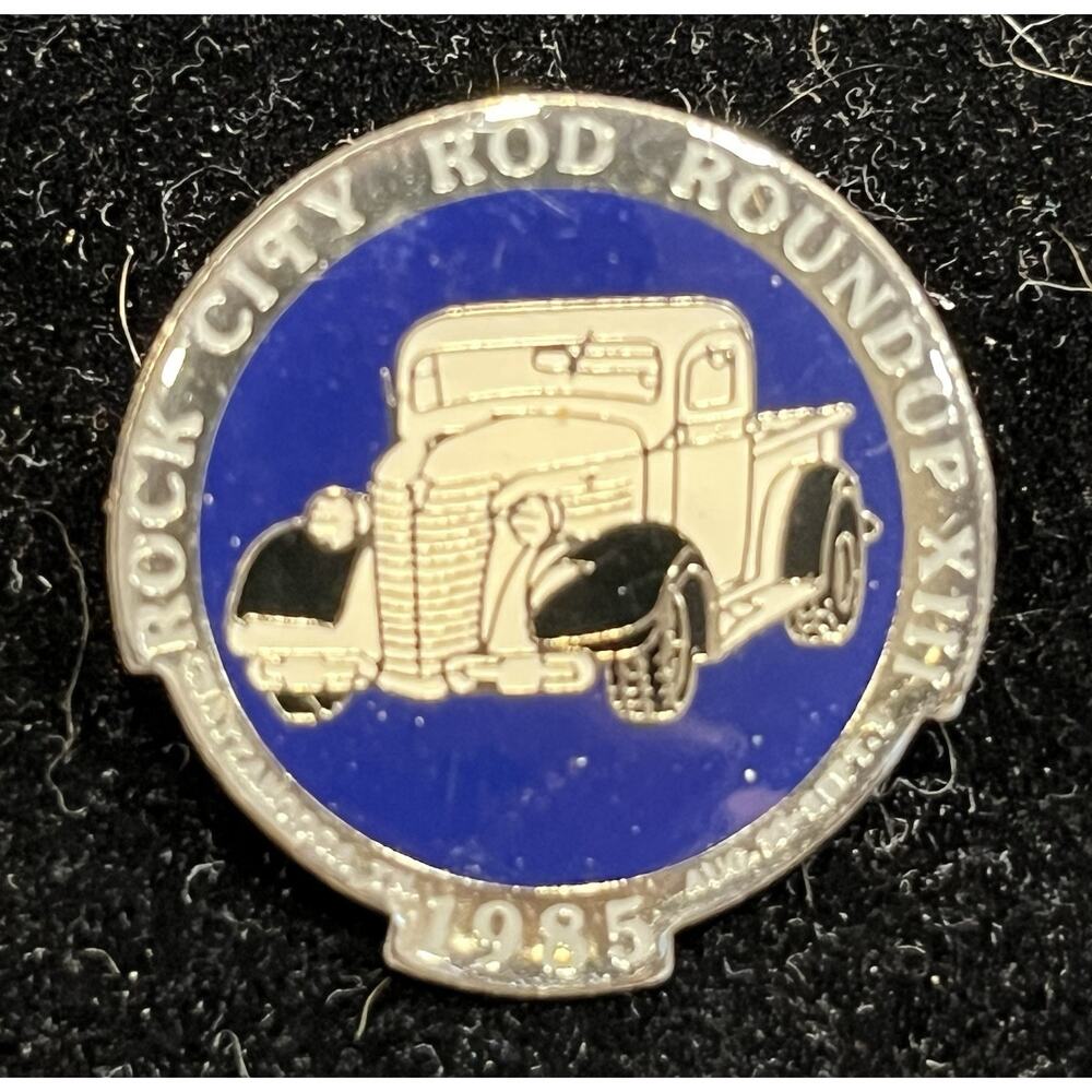 Vintage 1985 Rock City Rod Roundup XIII Hat Pin Lapel Pinback Souvenir Button